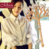 Mbox毛衣项链 女长款韩国采用施华洛世奇元素水晶毛衣链 生命之树