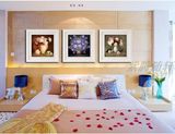 现代简约仿油画花卉时尚有框画 客厅卧室酒店装饰墙上挂画壁画