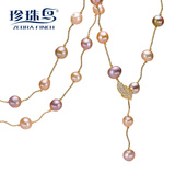 珍珠鸟珠宝超大12-13mm淡水珍珠长项链天然强光一款多戴