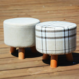 实木换鞋凳创意茶几圆凳沙发凳子布艺矮凳穿鞋凳小凳子小板凳软墩