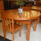 餐厅家具实木橡木餐桌餐椅圆台圆桌多功能可伸缩宜家现代中式366#