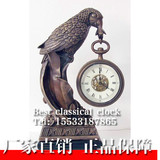 钟纯铜座钟|鹦鹉表|仿古机械做旧钟表|老式上弦仿复古古典座钟