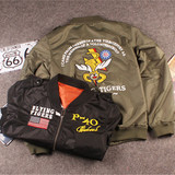 正品代购美国空军飞虎队棒球服飞行服机车MA-1飞行员夹克情侣外套