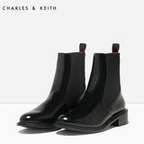 CHARLES&KEITH[新品]女靴CK1-90380094欧美风女式机车靴方跟踝靴