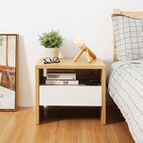 艺格丽舍简约现代床头柜 抽屉式收纳柜 木质卧室储物床边柜置物柜