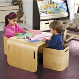 宜家风格儿童成套桌椅多功能学习桌实木安全靠背椅子宝宝游戏桌椅