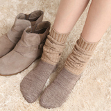 秋冬棉加厚中筒复古袜日系堆堆袜韩国中长筒女袜靴袜