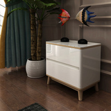 巴比森 北欧实木床头柜简约现代卧室床边柜白色斗柜抽屉柜储物柜