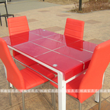 新款特价时尚简约钢化玻璃餐桌椅餐台饭桌小户型家用桌椅组合
