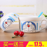 景德镇陶瓷泡面碗日式餐具创意可爱泡面杯汤碗套装大号带盖勺特价