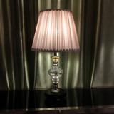 温馨床头灯卧室台灯奢华高档时尚现代简约客厅裸粉色水晶台灯LED