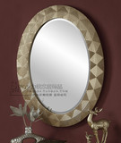 直销欧式浴室镜美式卫生间镜梳妆化妆镜奢华金色玄关装饰镜定制