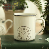米子家居 欧式创意礼品做旧陶瓷杯子时钟图案水怀摆件 小王子茶杯