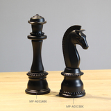 欧式奢华树脂黑色国际象棋马棋子摆件家居饰品橱柜客厅收银台摆饰