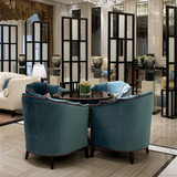 售楼处洽谈桌椅欧式沙发组合新古典酒店家具签约接待休闲椅组合