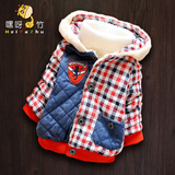 冬季男童加绒棉袄1-2-3岁小男孩子穿男婴儿童装休闲加厚保暖棉衣