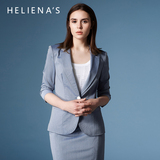 海兰丝2016夏装新款修身通勤小西服短款纯色七分袖西服外套女士