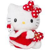 正版Hello Kitty 吉蒂猫圣诞节新款大红帽公仔毛绒玩具日本代购