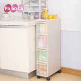 日式FaSoLa夹缝收纳柜塑料移动储物整理柜组合柜抽屉式夹缝柜窄柜