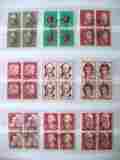 瑞士邮票1950-1959年昆虫与文化名人信销四方连9个含36枚邮票