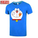 哆啦a梦机器猫男短袖t恤男夏新款韩版半袖卡通 hi纯色体恤panda潮