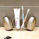 装家创意不锈钢牙刷架套用浴室卫生间情侣洗漱口杯子牙具座置物架