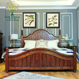 格尔尼卡家具 美式乡村全实木床1.51.8米欧式双人床储物高箱婚床