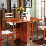 北欧小户型折叠原木色餐桌日式简约伸缩全实木多功能餐桌纯实木