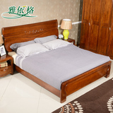 中式全实木床1.8米 高端柚木卧室家具高箱储物双人床婚床特价202