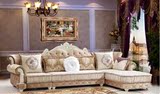 欧式皮布沙发组合 高档奢华真皮配布正品沙发 大客厅L型转角沙发