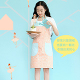 韩版纯棉时尚围裙成人情侣可爱厨房家居工作服罩衣亲子儿童围兜