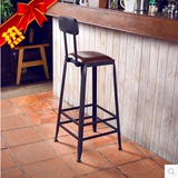 铁艺椅美式乡村组装酒吧椅吧台凳loft咖啡椅高脚椅前复古餐椅特价