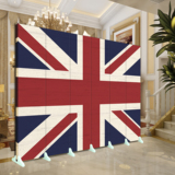 欧式英伦国旗屏风隔断折叠玄关门 客厅卧室办公防水双面布艺折屏6