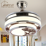 隐形风扇灯 客厅餐厅卧室家用简约时尚现代吊扇灯LED伸缩风扇吊灯