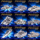 拼酷全金属DIY拼装坦克模型3D立体拼图 军事飞机航母悍马 包邮