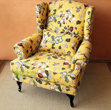 美式乡村老虎椅组合沙发宜家小户型欧式布艺高背椅客厅单人椅A576