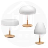 北欧设计师卧室床头创意时尚木艺灯饰 现代简约可爱蘑菇头台灯