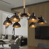 北欧设计师LOFT吊灯韩式创意实木客厅餐厅灯复古工业风可调吊灯