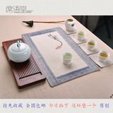 茶席麻布 禅意棉麻桌旗中式茶布艺茶席 手绘茶垫桌布竹茶席