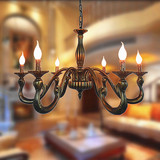 欧式蜡烛吊灯 古铜色创意简约复古 客厅餐厅卧室书房灯具新品特价