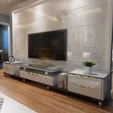 新款简约电视柜伸缩现代大户型客厅烤漆钢化玻璃电视机柜组合地柜