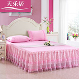 天乐居公主蕾丝床裙床罩单件床笠1.8m/1.5米保护套床单床套特价
