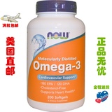 现货 美国Now Foods Omega-3 深海鱼油200粒 1000mg 心血管支持