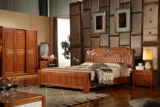 欧式实木双人床欧式家具欧式床1.8米高档时尚卧室实木床 榆木床