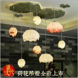 现代中式吊灯田园客厅餐厅走廊茶楼装饰艺术灯饰创意个性荷花吊灯