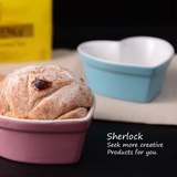 Sherlock蓝粉 出口美国 心形陶瓷烤碗 烘焙模具点心 11.5CM大桃心