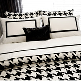 韩国代购 黑白千鸟格床上用品4件套 全棉床罩被罩床品套件