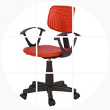 夏季电脑椅红蓝塑料椅子靠背扶手升降旋转椅职员椅小办公椅
