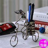 单车笔筒现代简约装饰品办公室宿舍电脑书房桌面摆件创意生日礼物