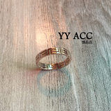 韩国饰品镀18k玫瑰金钛钢戒指情侣对戒男女 时尚彩金关节戒指尾戒